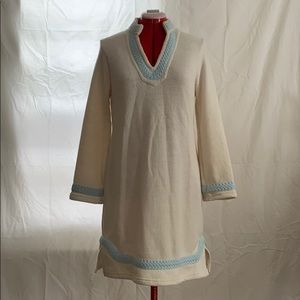 RARE Knit Sail to Sable Cream and Blue Dress